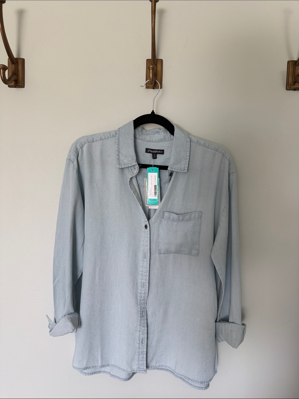 Light Blue Women's Casual Button-Down Shirt